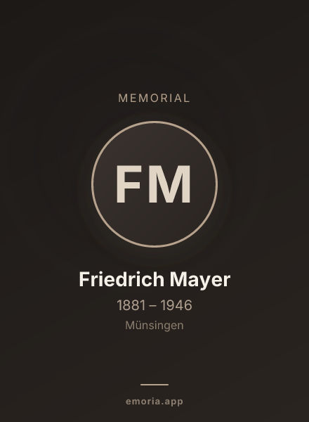 Memorial portrait of Friedrich Mayer