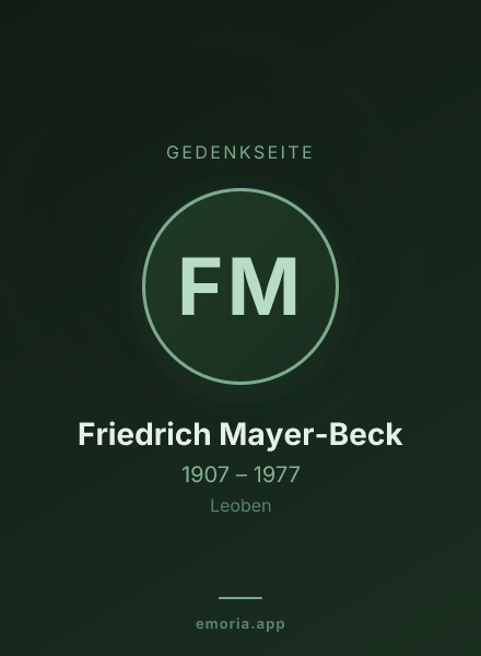 Gedenkportrait von Friedrich Mayer-Beck