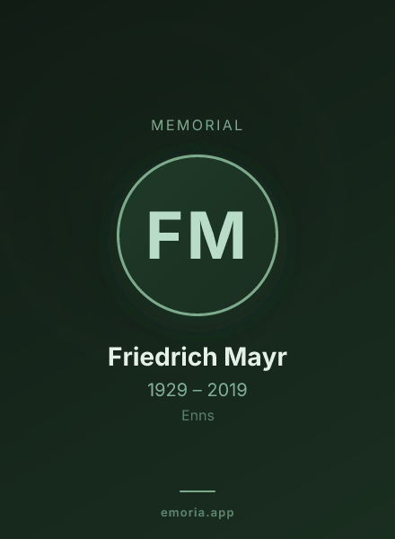 Memorial portrait of Friedrich Mayr