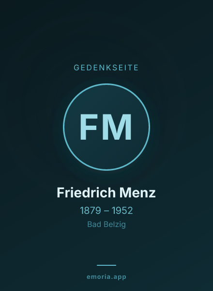 Gedenkportrait von Friedrich Menz