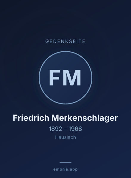 Gedenkportrait von Friedrich Merkenschlager