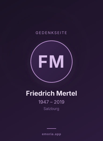 Gedenkportrait von Friedrich Mertel
