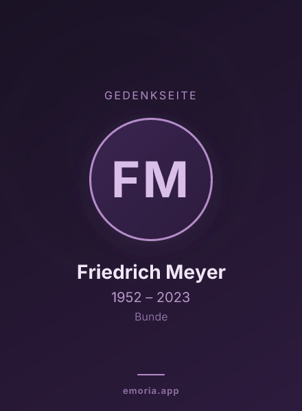 Gedenkportrait von Friedrich Meyer