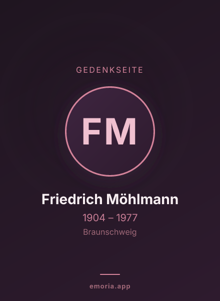 Gedenkportrait von Friedrich Möhlmann