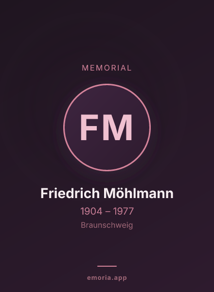 Memorial portrait of Friedrich Möhlmann