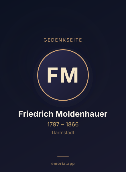 Gedenkportrait von Friedrich Moldenhauer