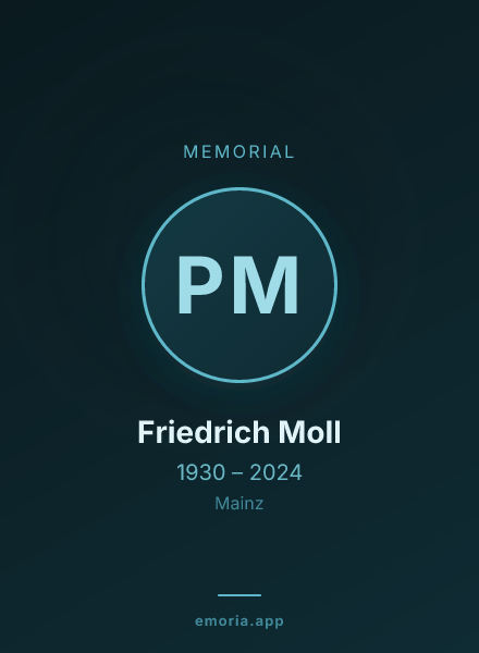 Memorial portrait of Prof. Dr. Friedrich Moll