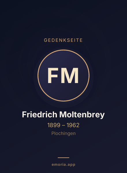 Gedenkportrait von Friedrich Moltenbrey