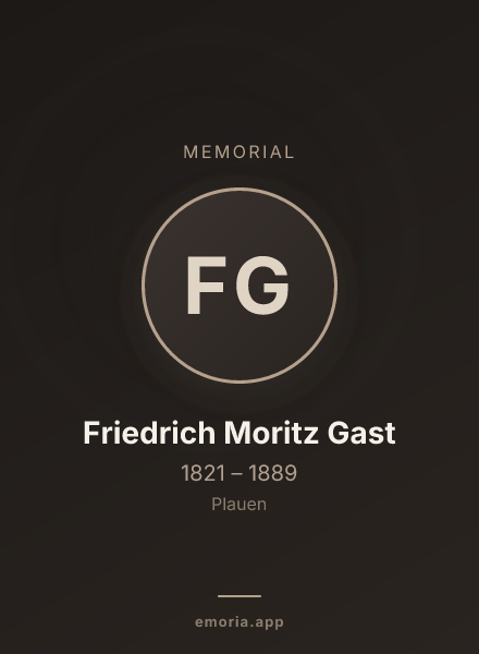 Memorial portrait of Friedrich Moritz Gast