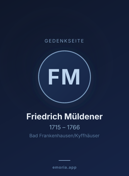 Gedenkportrait von Friedrich Müldener