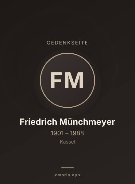 Gedenkportrait von Friedrich Münchmeyer