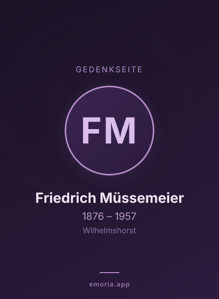 Gedenkportrait von Friedrich Müssemeier