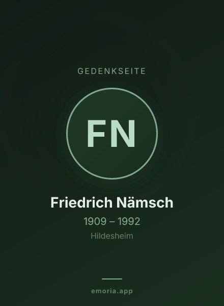 Gedenkportrait von Friedrich Nämsch