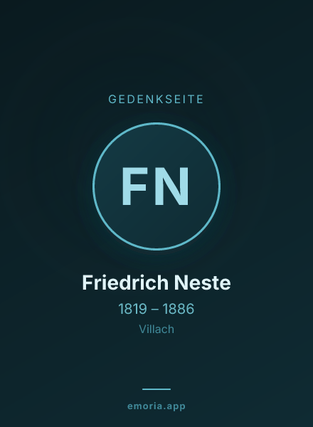 Gedenkportrait von Friedrich Neste