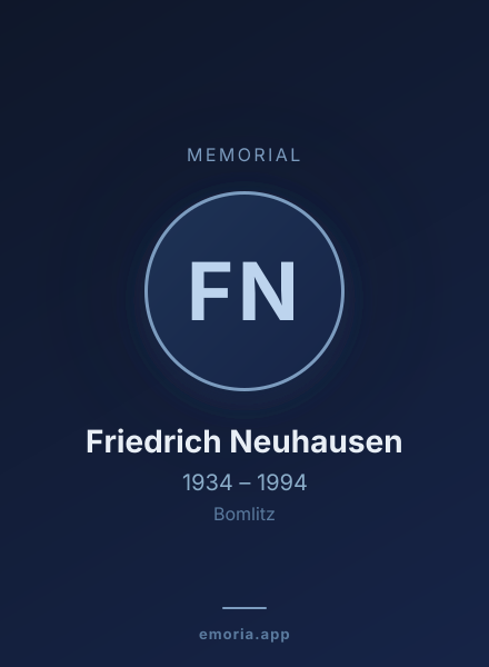 Memorial portrait of Friedrich Neuhausen