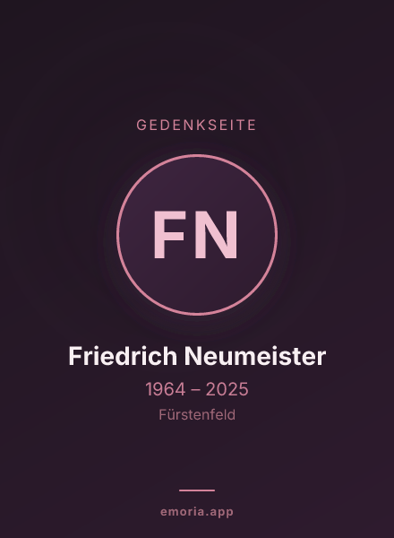 Gedenkportrait von Friedrich Neumeister