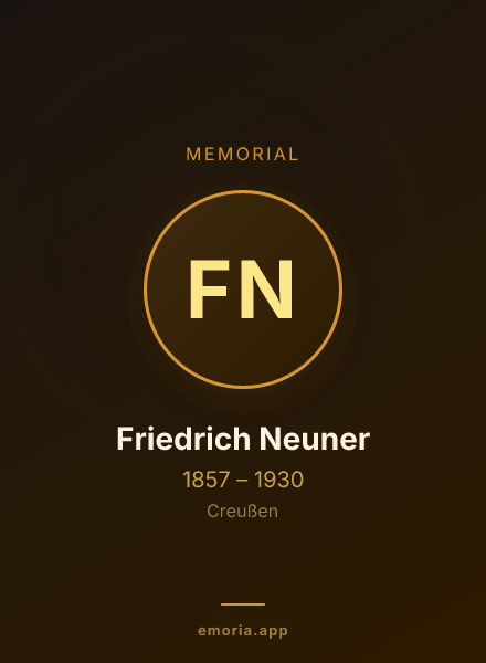 Memorial portrait of Friedrich Neuner
