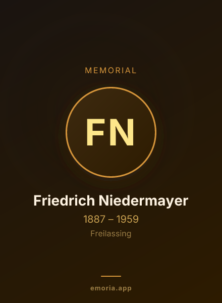 Memorial portrait of Friedrich Niedermayer