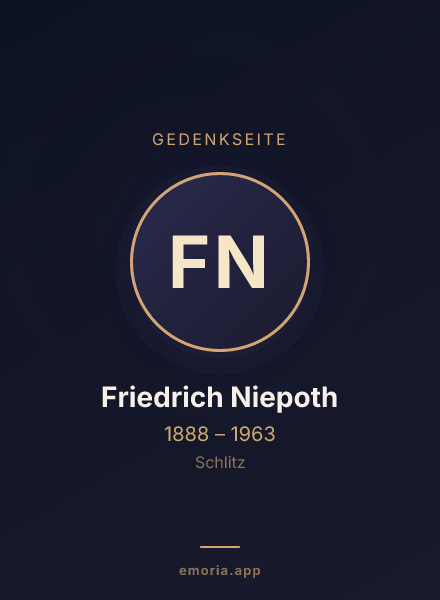 Gedenkportrait von Friedrich Niepoth