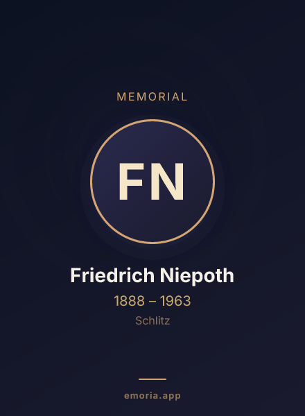 Memorial portrait of Friedrich Niepoth