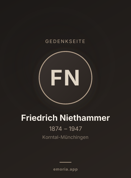 Gedenkportrait von Friedrich Niethammer