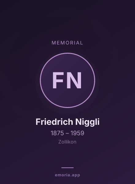 Memorial portrait of Friedrich Niggli