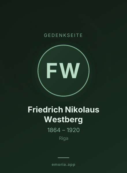Gedenkportrait von Friedrich Nikolaus Westberg