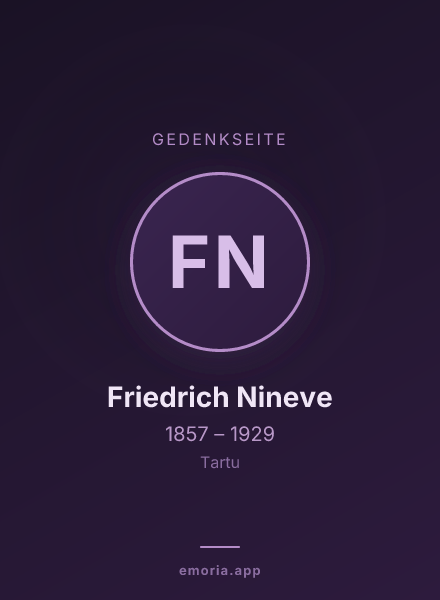Gedenkportrait von Friedrich Nineve