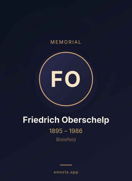 Memorial portrait of Friedrich Oberschelp