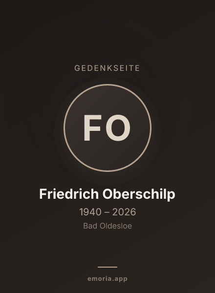 Gedenkportrait von Friedrich Oberschilp