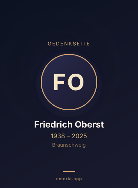 Gedenkportrait von Friedrich Oberst