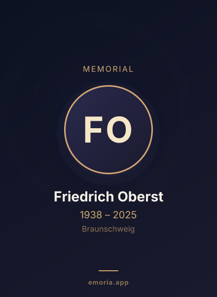Memorial portrait of Friedrich Oberst