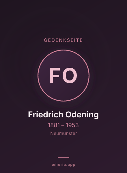 Gedenkportrait von Friedrich Odening