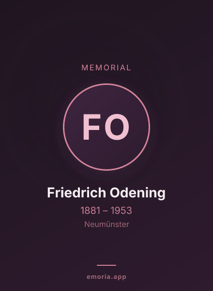 Memorial portrait of Friedrich Odening
