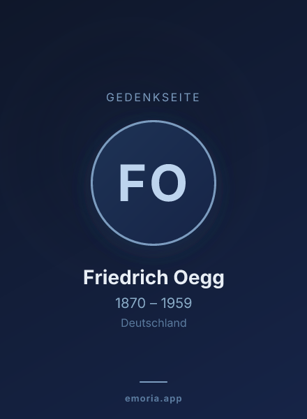 Gedenkportrait von Friedrich Oegg