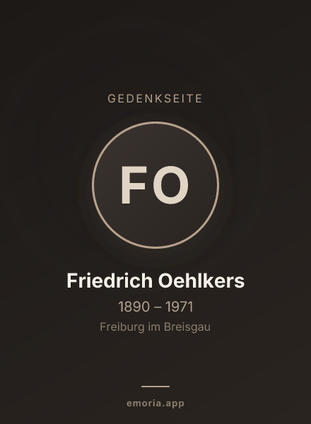 Gedenkportrait von Friedrich Oehlkers