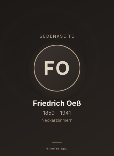 Gedenkportrait von Friedrich Oeß