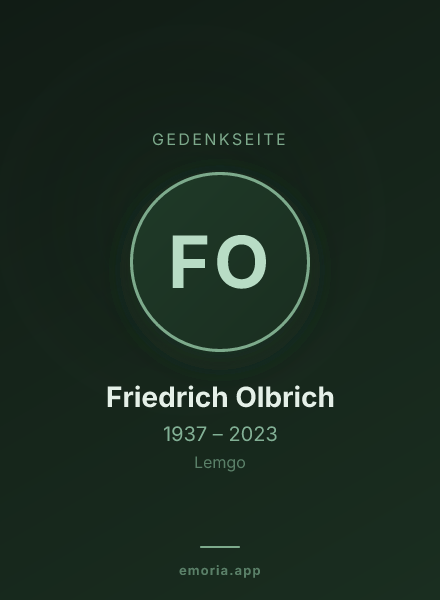 Gedenkportrait von Friedrich Olbrich