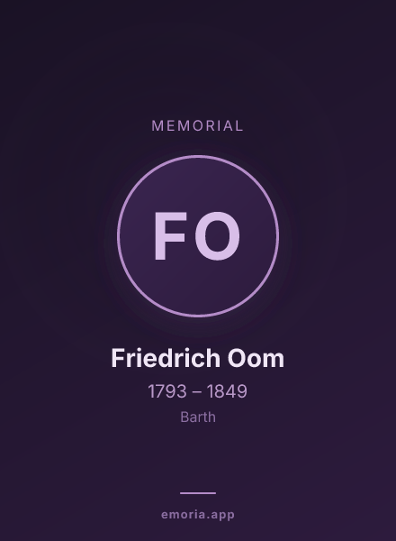 Memorial portrait of Friedrich Oom