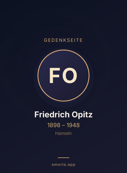 Gedenkportrait von Friedrich Opitz
