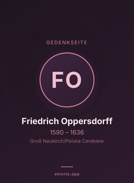Gedenkportrait von Friedrich Oppersdorff