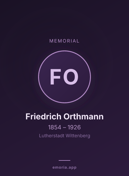 Memorial portrait of Friedrich Orthmann