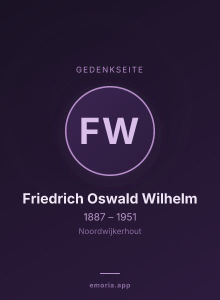 Gedenkportrait von Friedrich Oswald Wilhelm