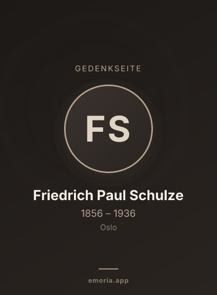 Gedenkportrait von Friedrich Paul Schulze