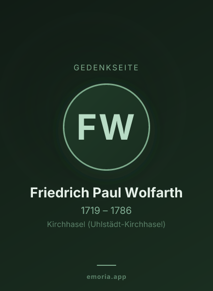 Gedenkportrait von Friedrich Paul Wolfarth
