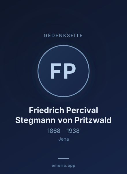 Gedenkportrait von Friedrich Percival Stegmann von Pritzwald