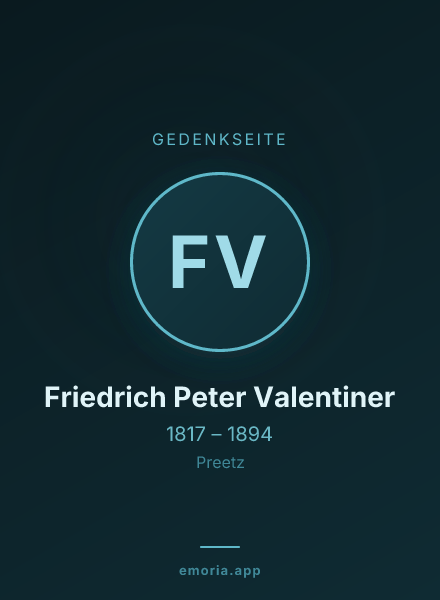 Gedenkportrait von Friedrich Peter Valentiner