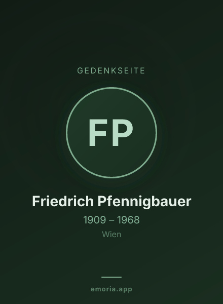 Gedenkportrait von Friedrich Pfennigbauer