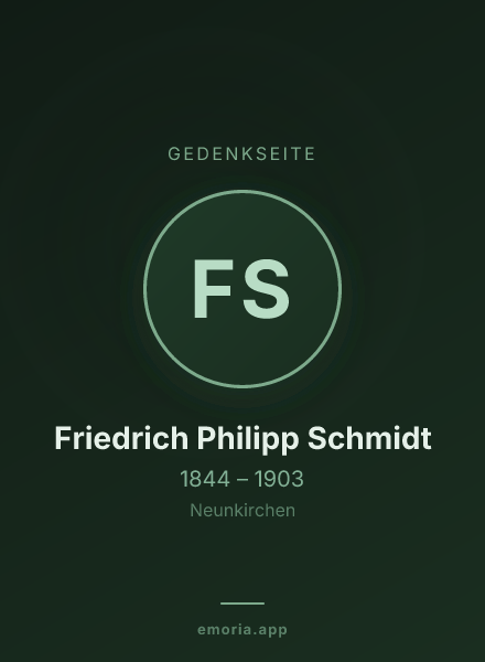 Gedenkportrait von Friedrich Philipp Schmidt