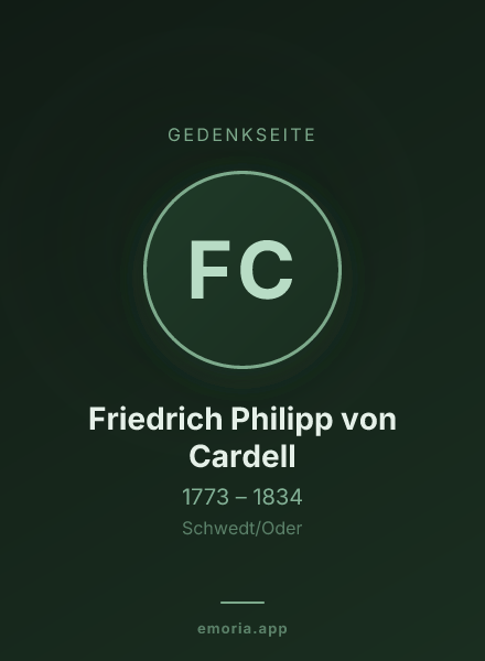 Gedenkportrait von Friedrich Philipp von Cardell
